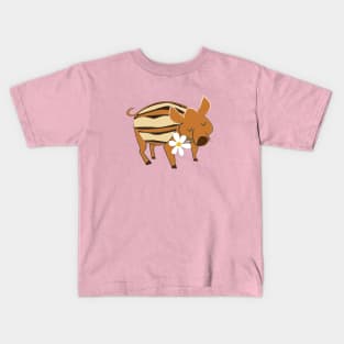 Little boar with a flower #4 Kids T-Shirt